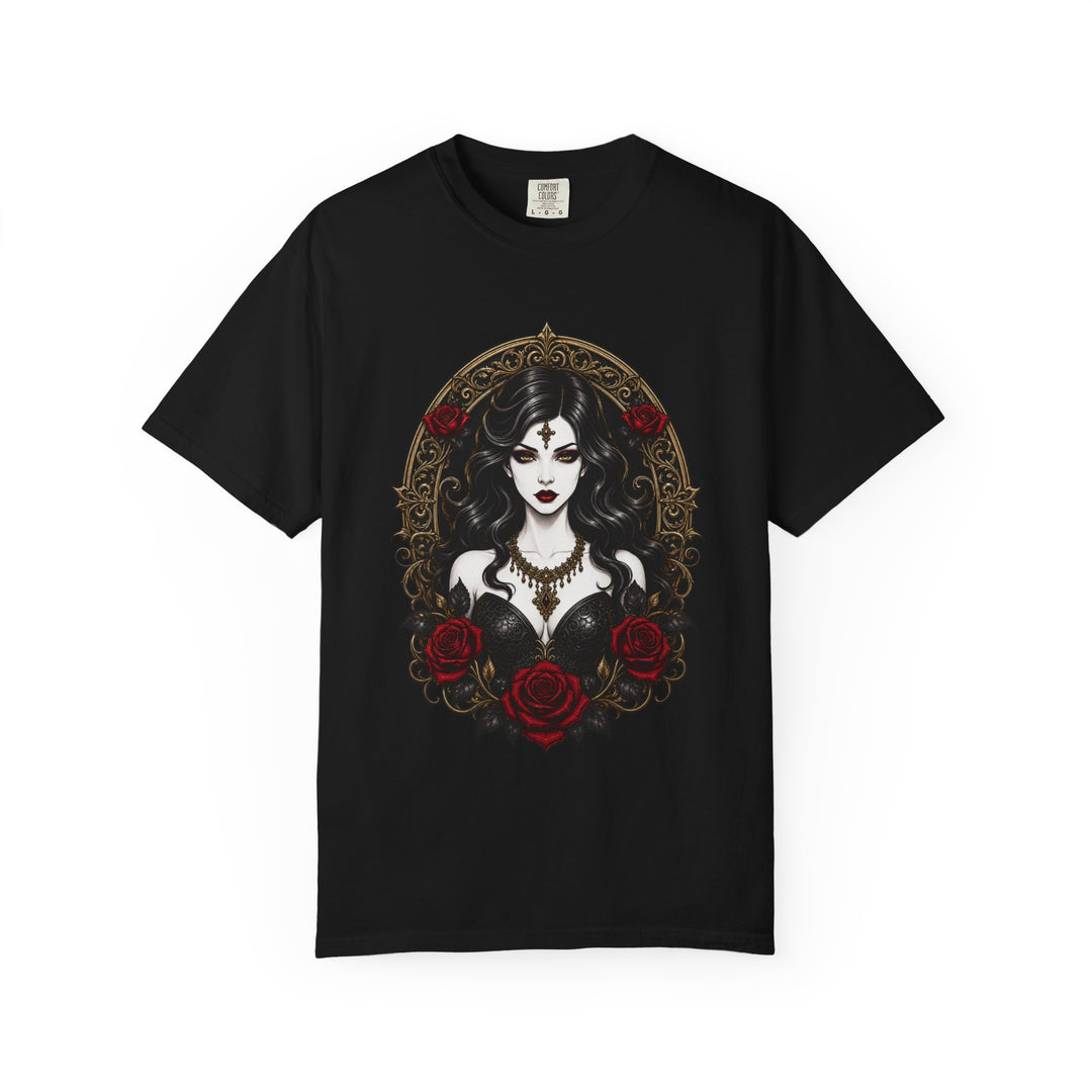 Gothic Rose Portrait T-Shirt Graphic