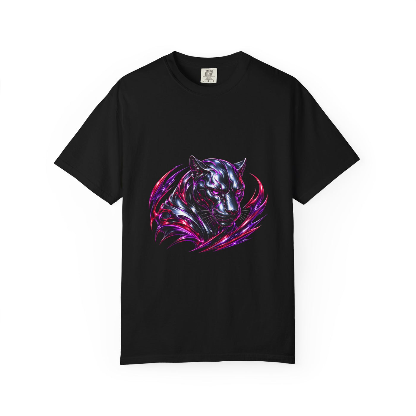 Red Violet Liquid Chrome Panther Graphic Tee
