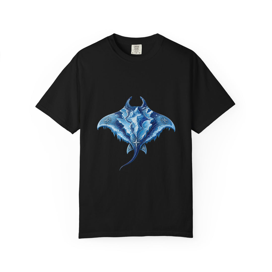 Cool Blue Glacier Manta Cartographer T-Shirt Graphic
