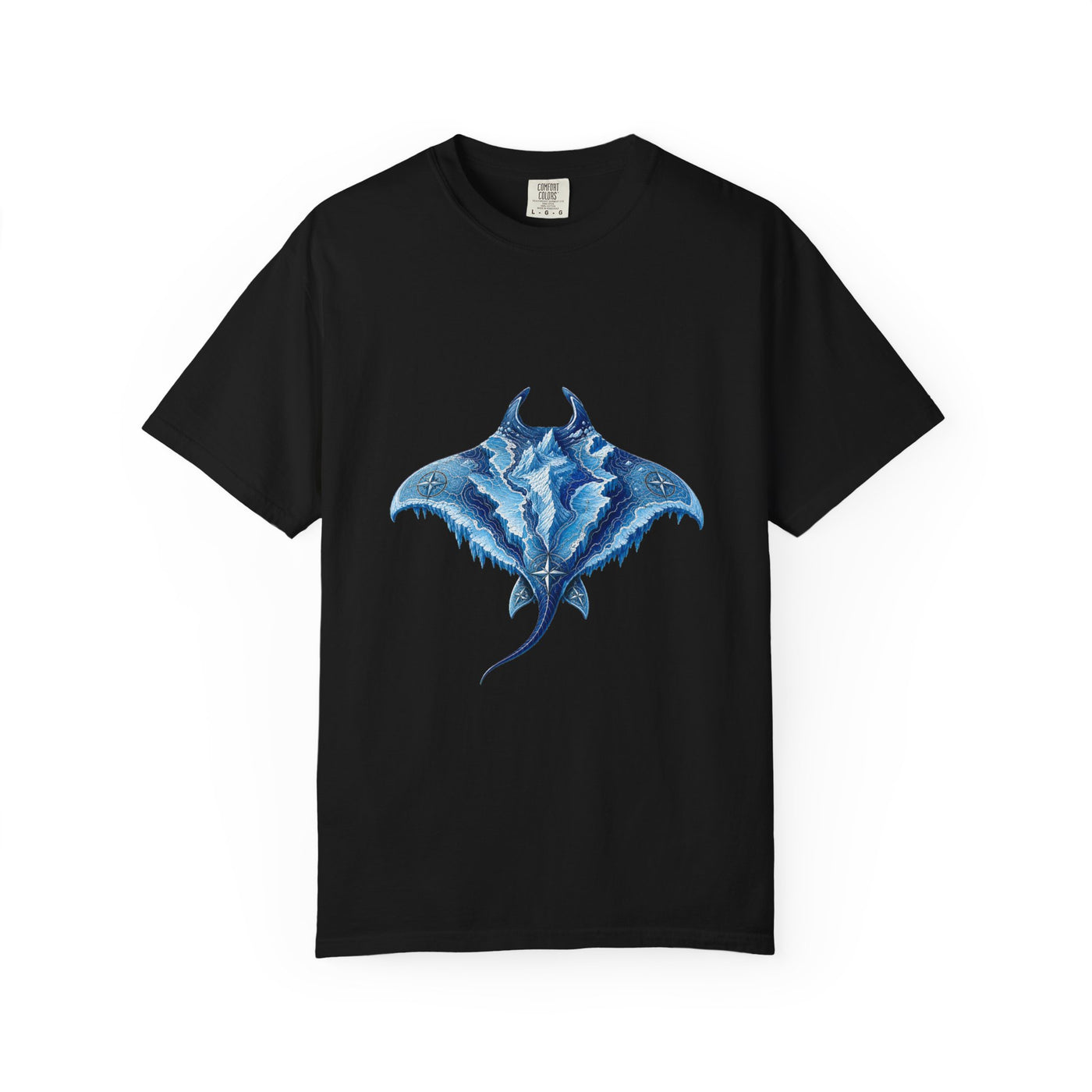 Cool Blue Glacier Manta Cartographer T-Shirt Graphic