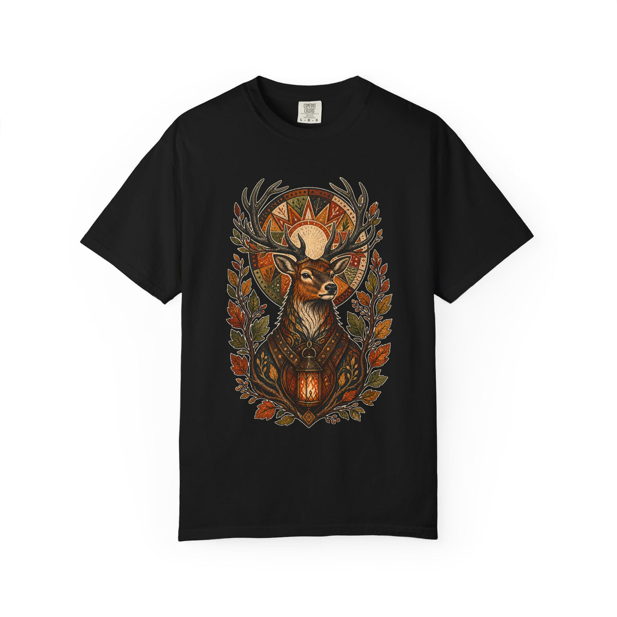 Folk Lantern Stag T-Shirt Graphic