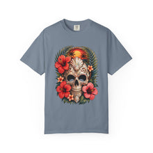 Tropical Hibiscus Skull Graphic T-Shirt