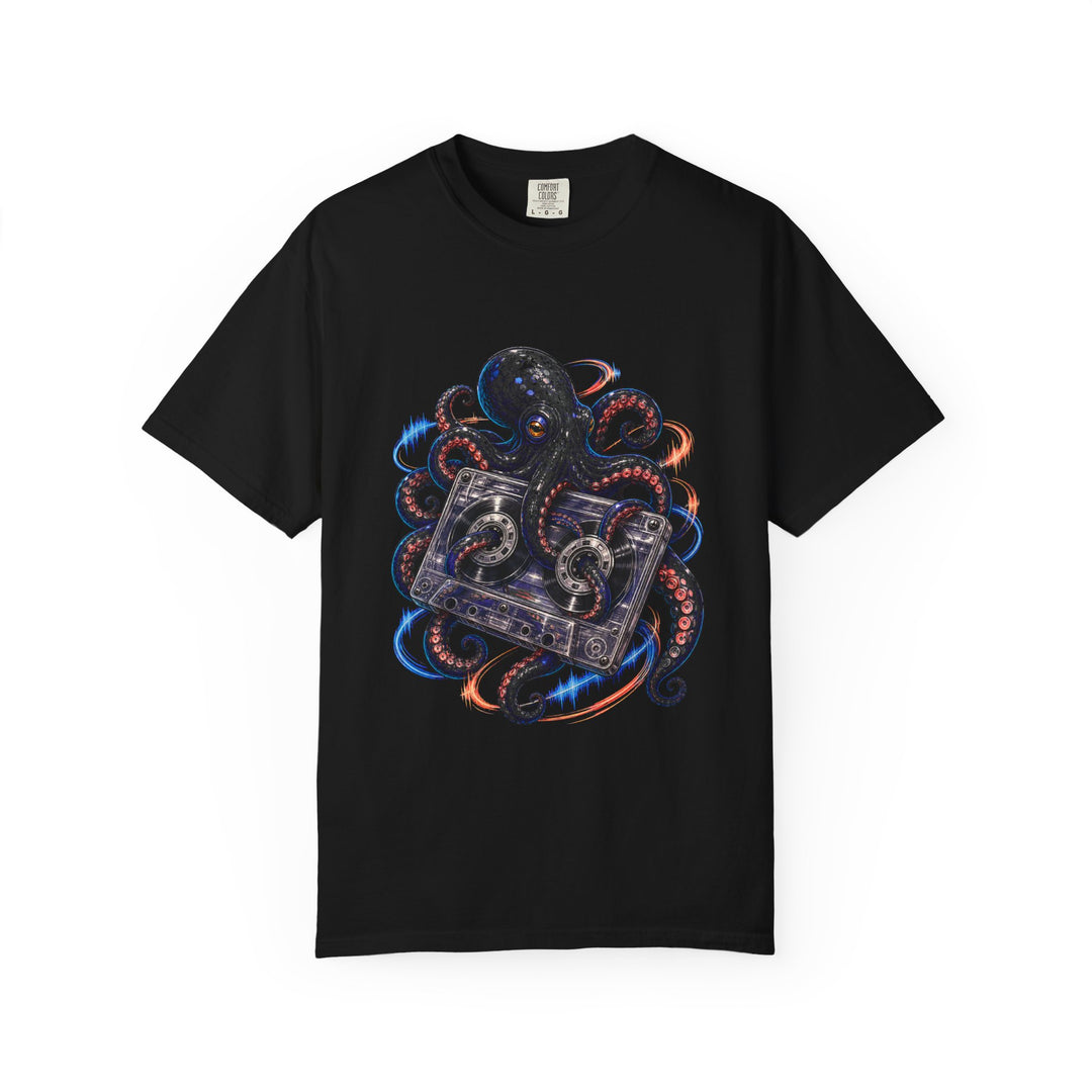 Retro Tech Cassette Octopus T-Shirt Graphic