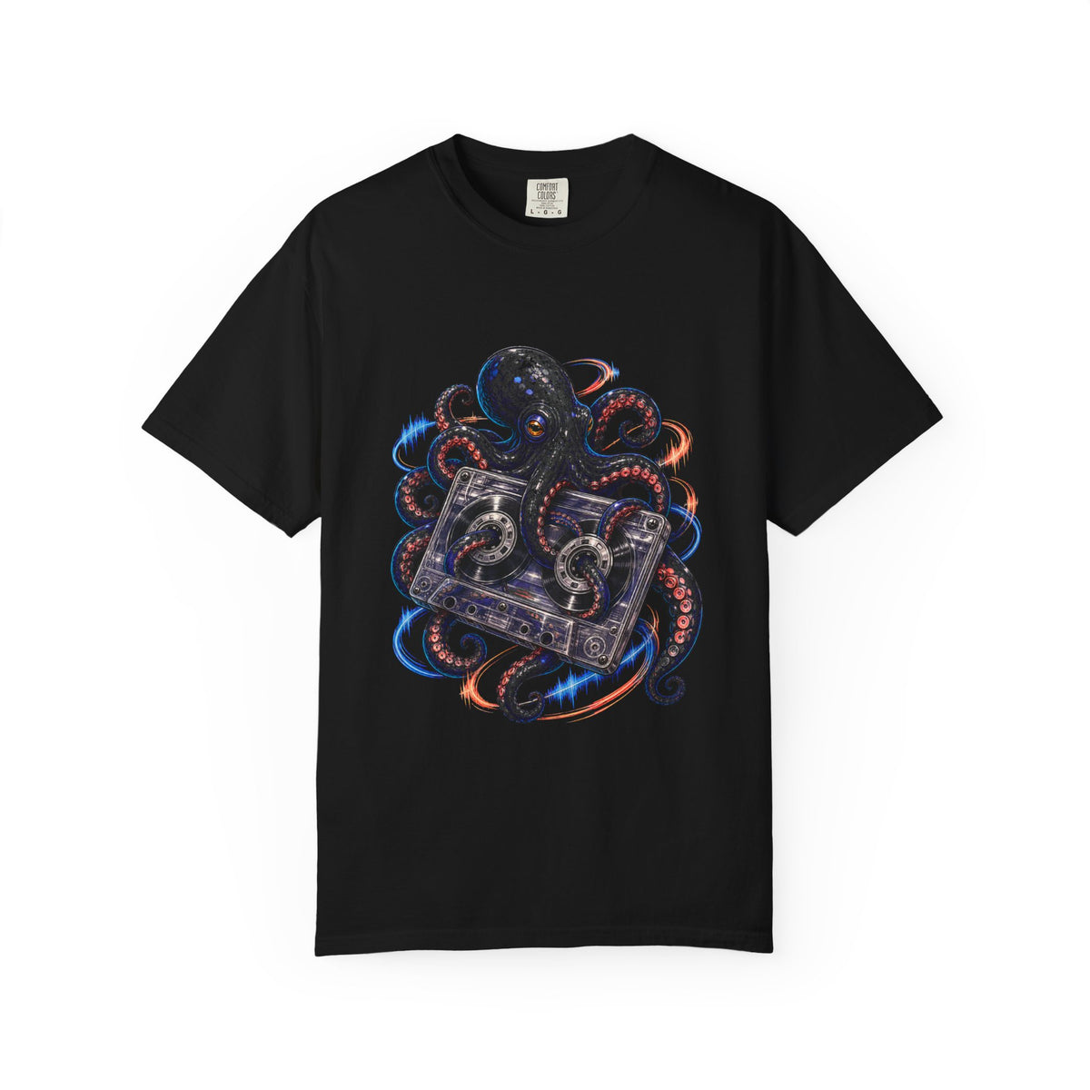 Retro Tech Cassette Octopus T-Shirt Graphic