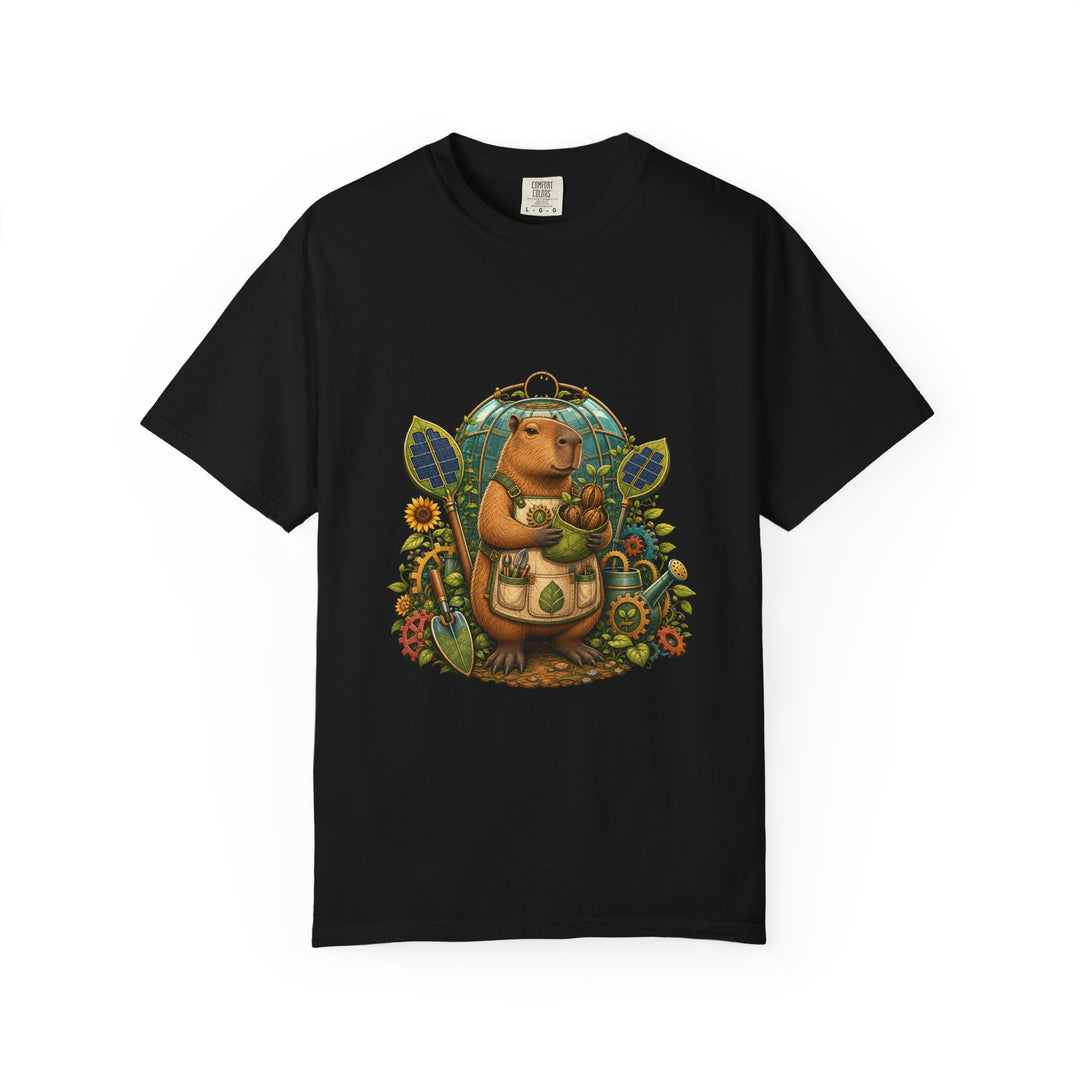 Solarpunk Capybara Gardener Graphic Tee