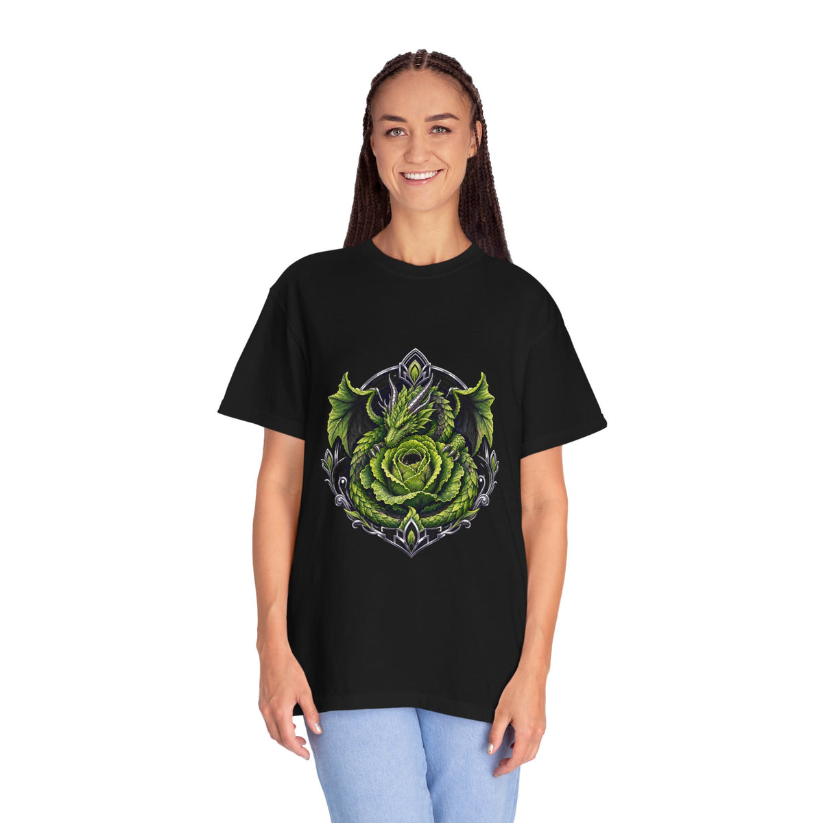 Neon Cabbage Dragon Neo-Deco T-Shirt Graphic