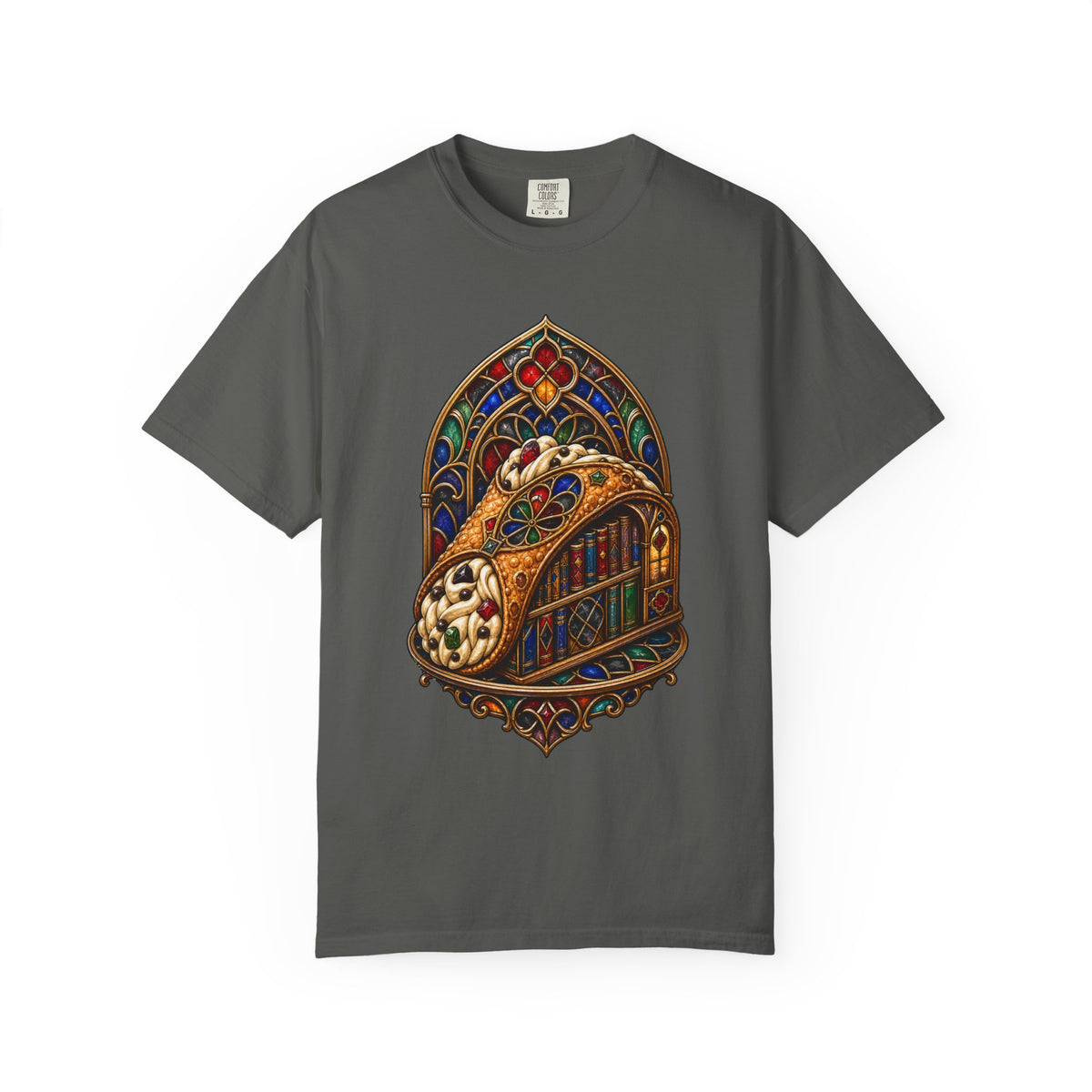 Stained Glass Library Cannoli T-Shirt Graphic
