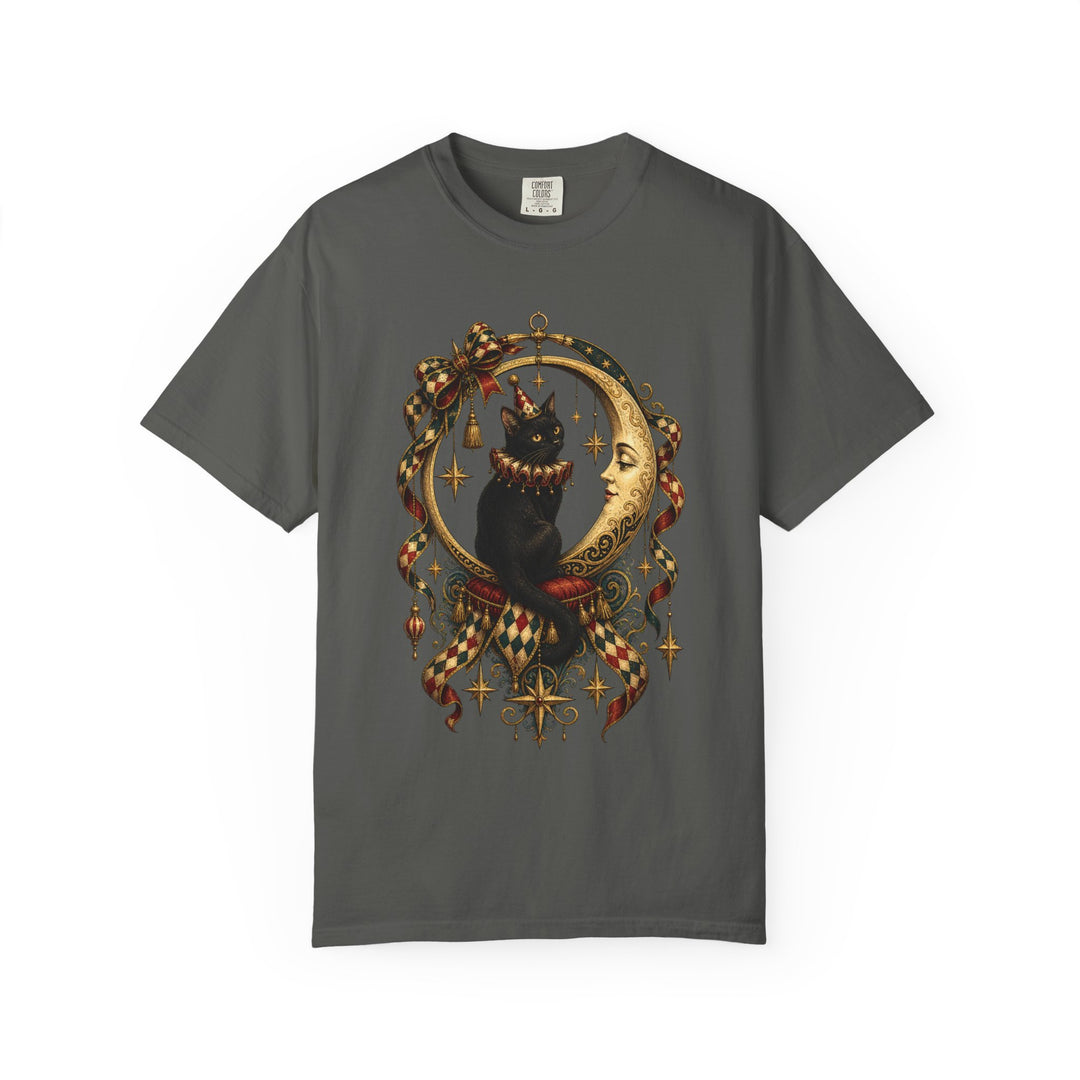 Vintage Circus Moon Cat T-Shirt Graphic