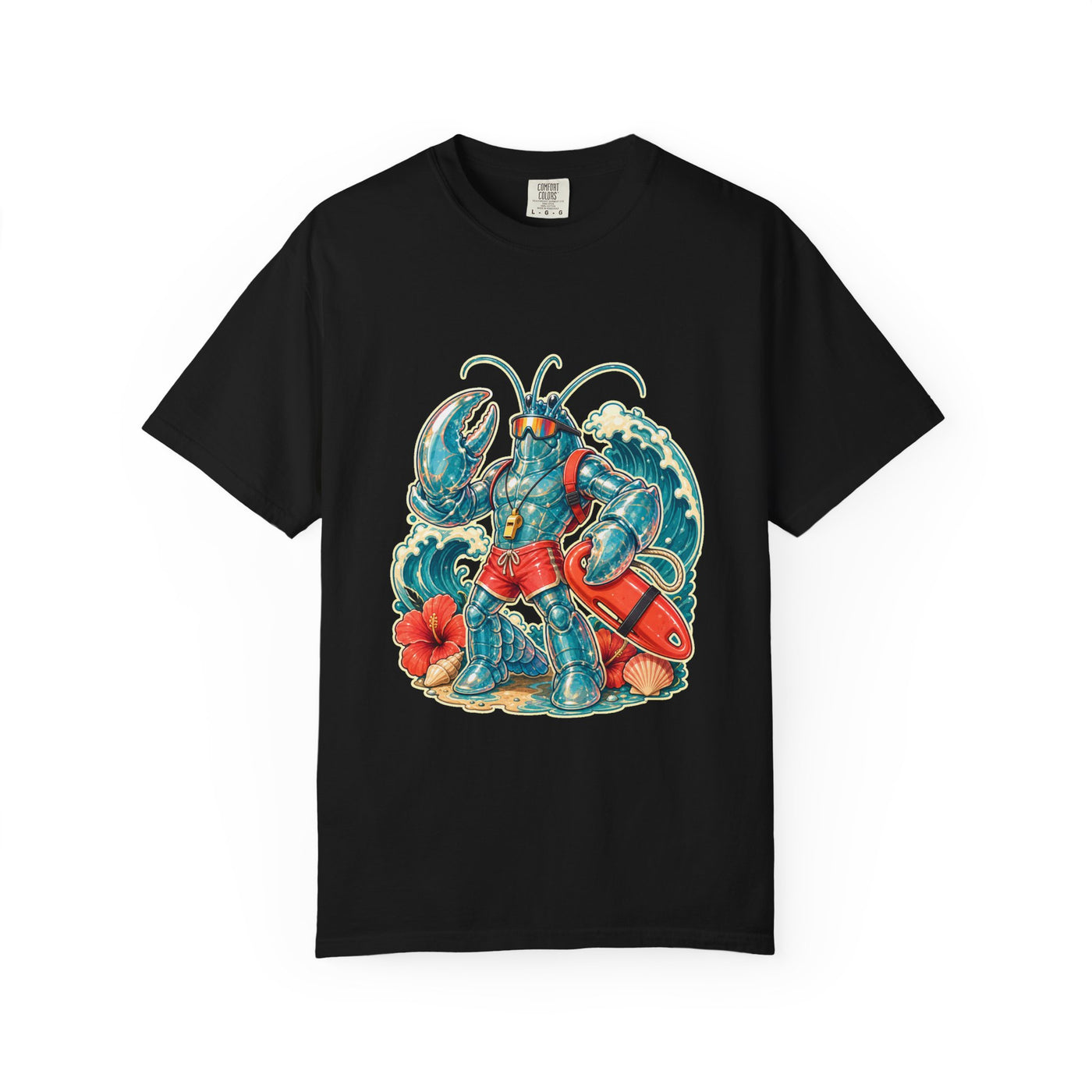 Y2K Surfcore Glass Lobster Lifeguard T-Shirt Graphic