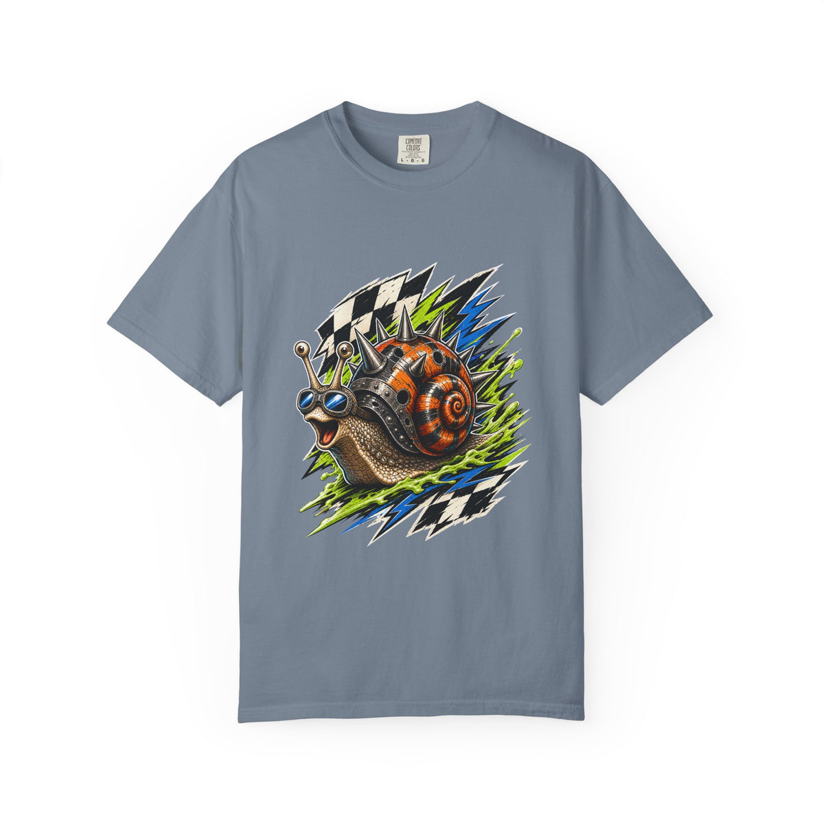Punk Racing Snail Emblem T-Shirt Graphic