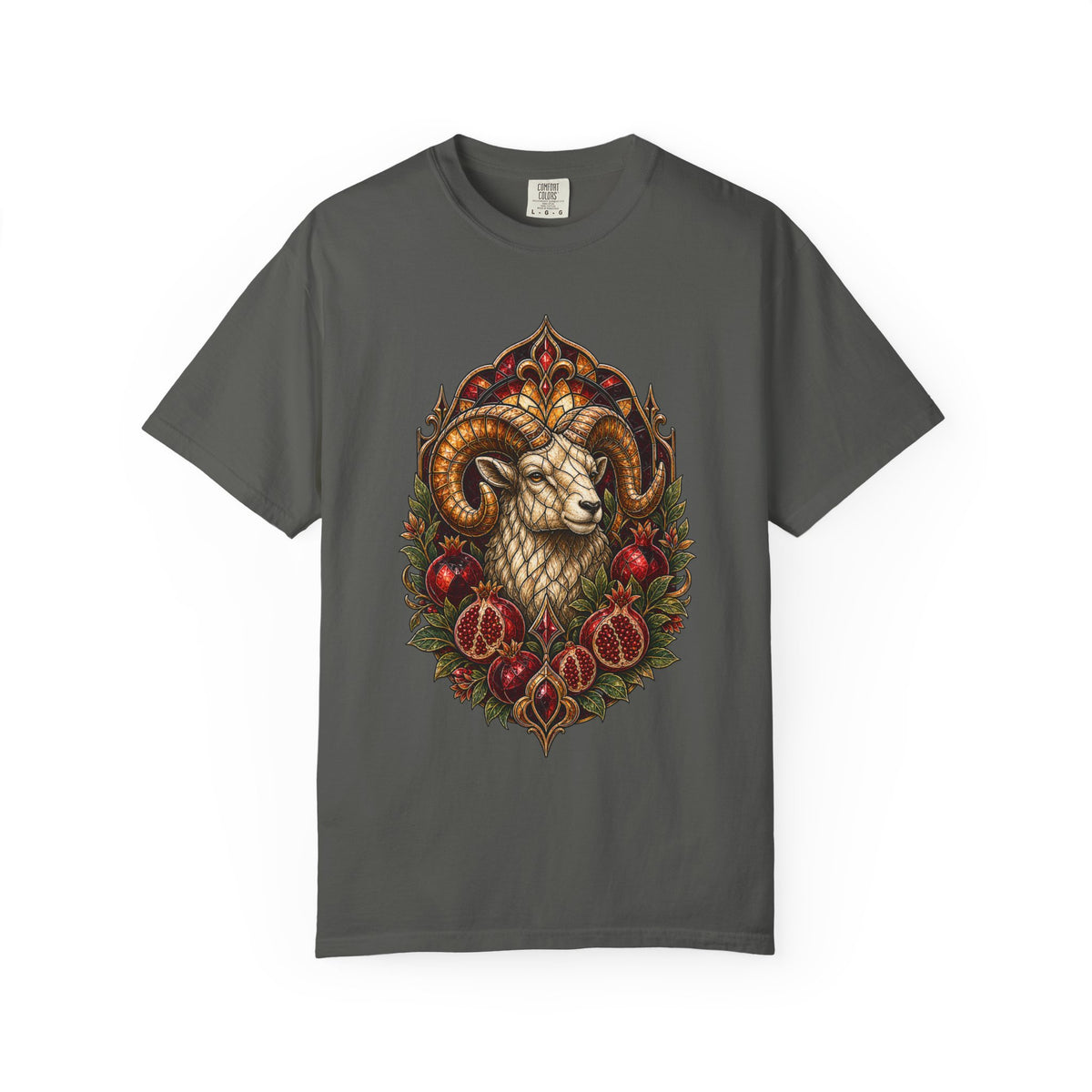 Stained Glass Pomegranate Ram Graphic Tee