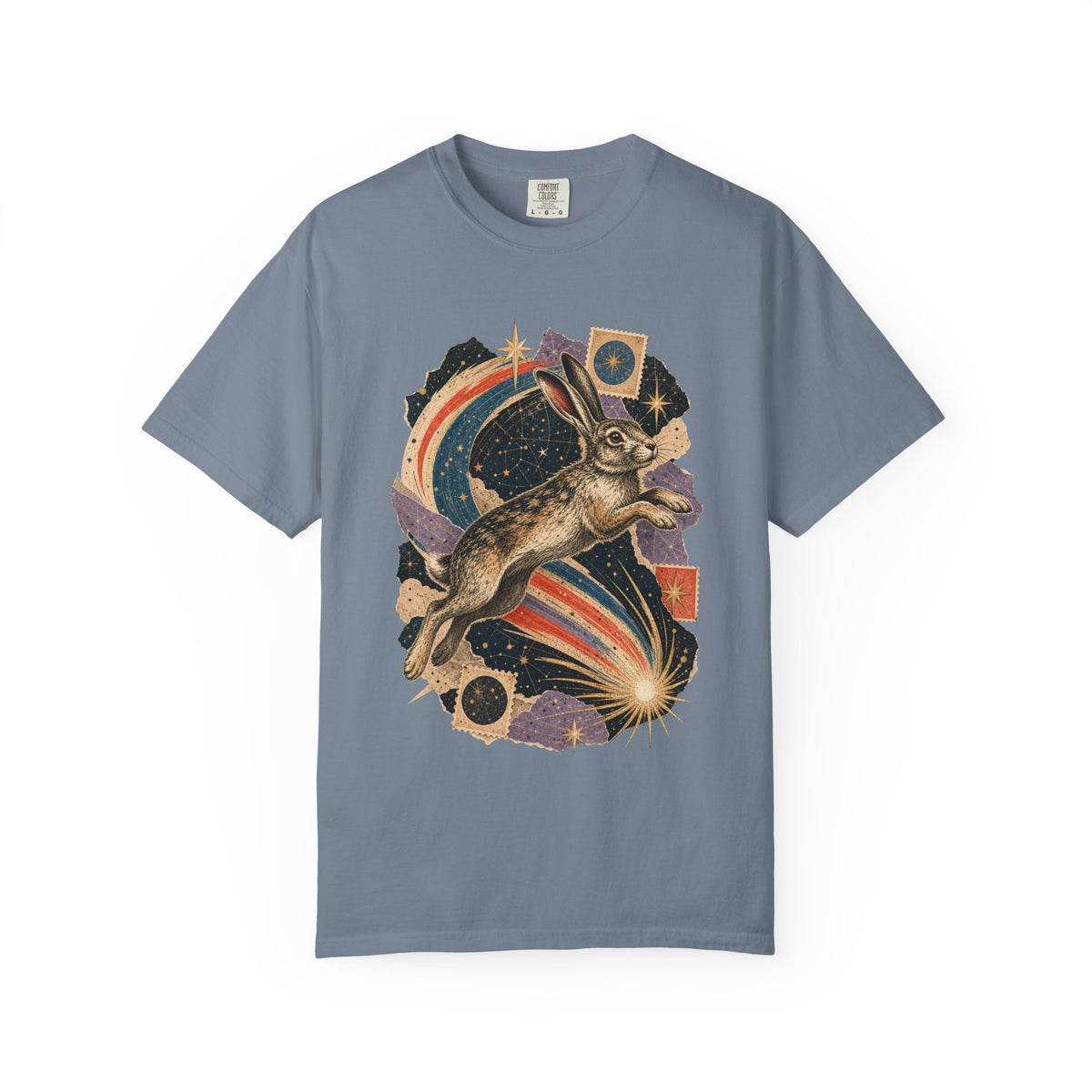 Analog Collage Comet Hare T-Shirt Graphic