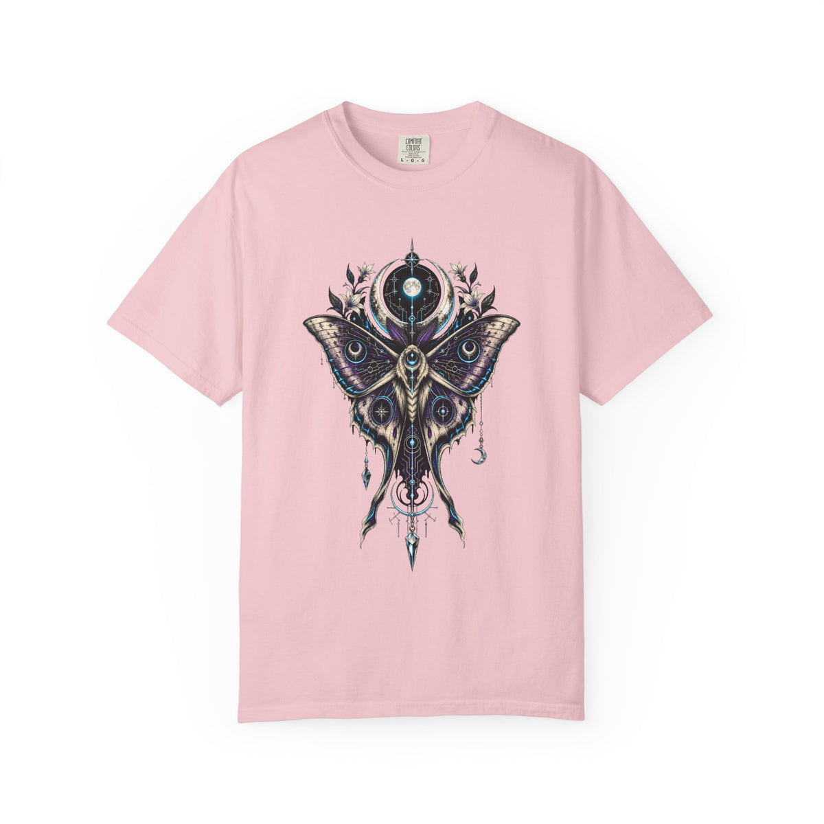 Glitch Goth Lunar Moth Oracle T-Shirt Graphic
