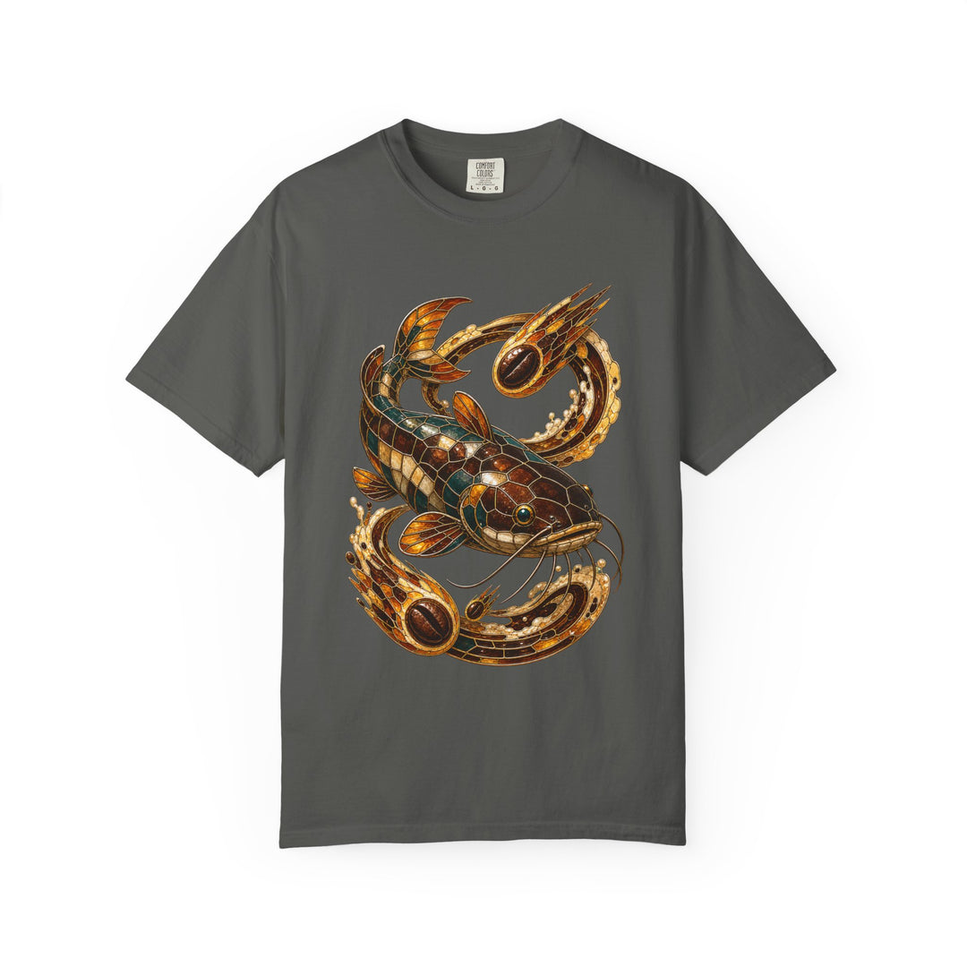 Stained Glass Espresso Meteor Catfish T-Shirt Graphic