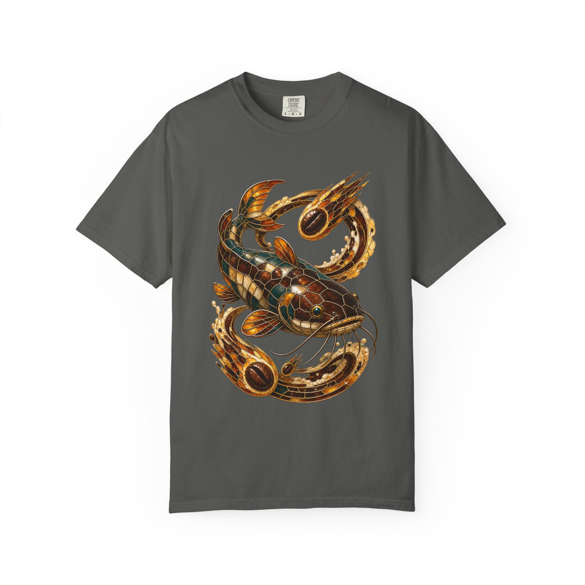 Stained Glass Espresso Meteor Catfish T-Shirt Graphic