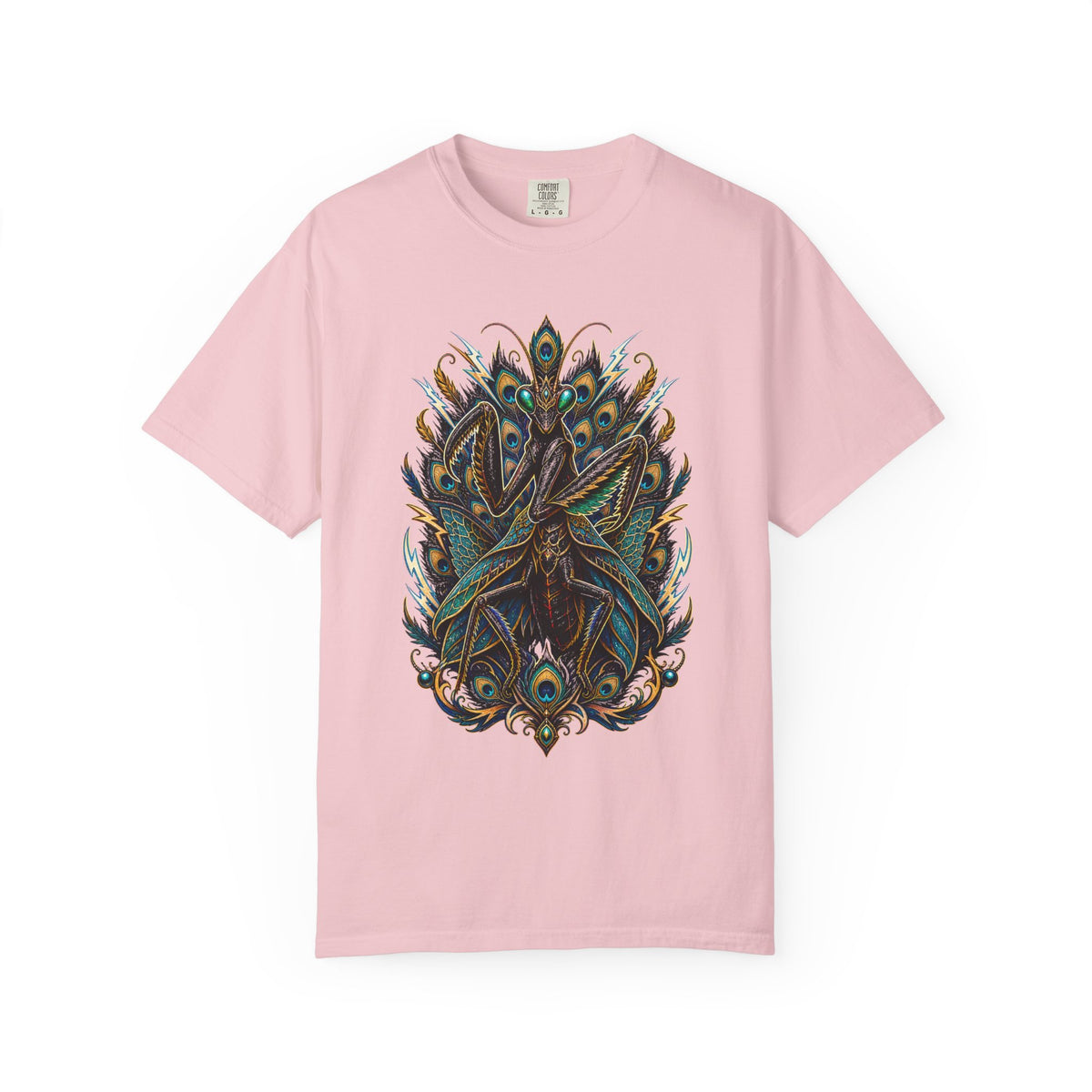 Velvet Thunder Peacock Mantis Graphic Tee
