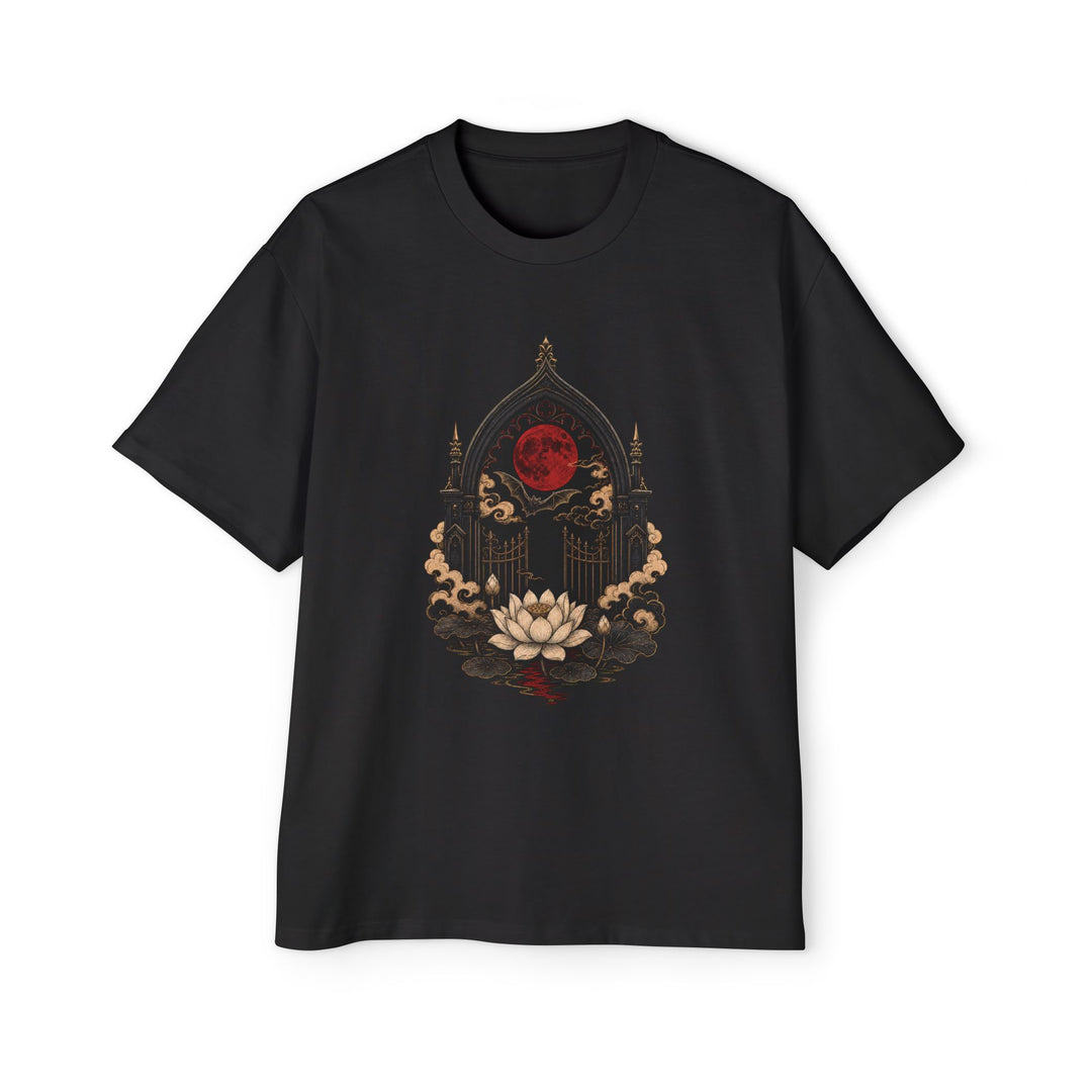 Blood Moon Lotus Gate Heavy Oversized Gothic Tee
