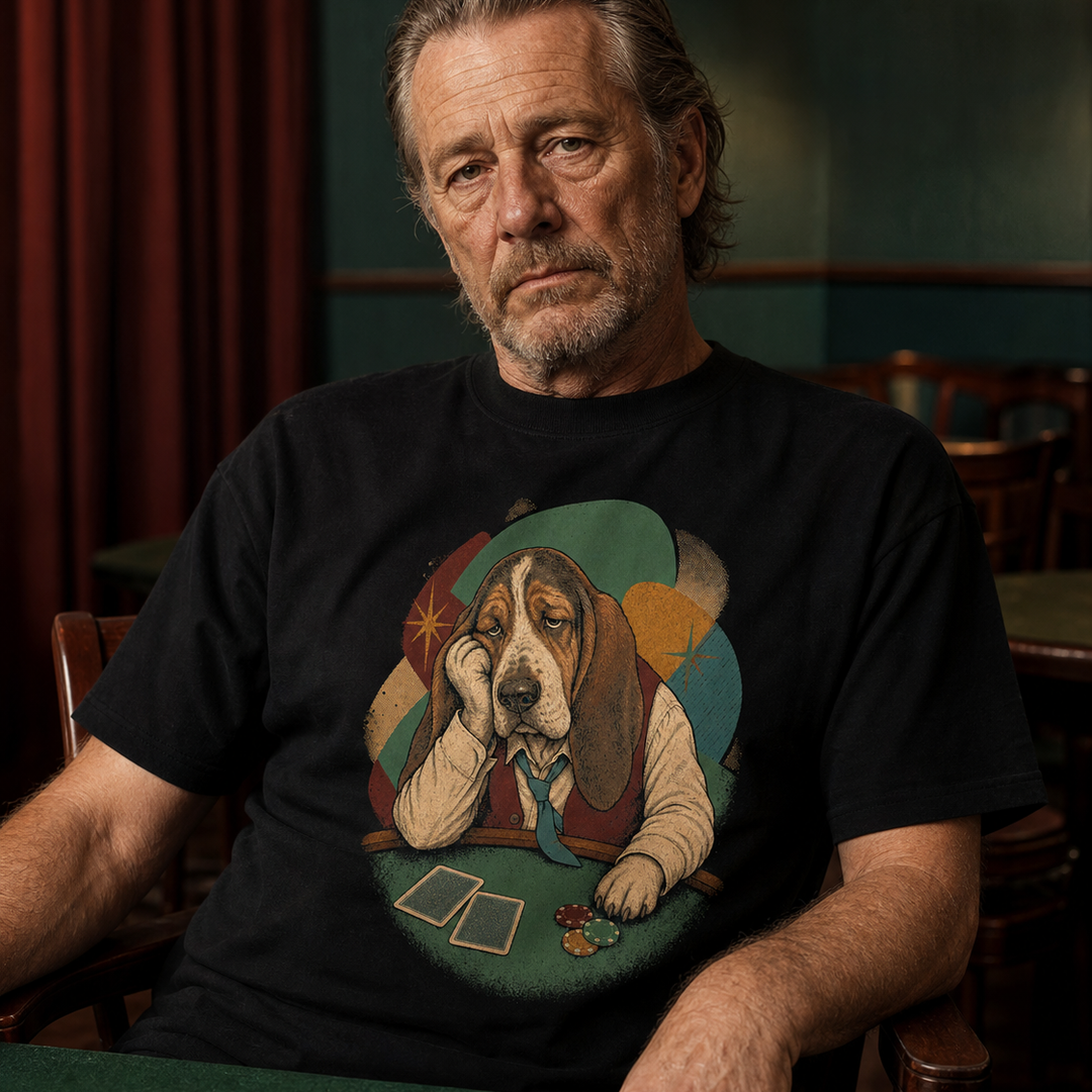 Basset Hound Bad Beat Vintage Poker Graphic Tee