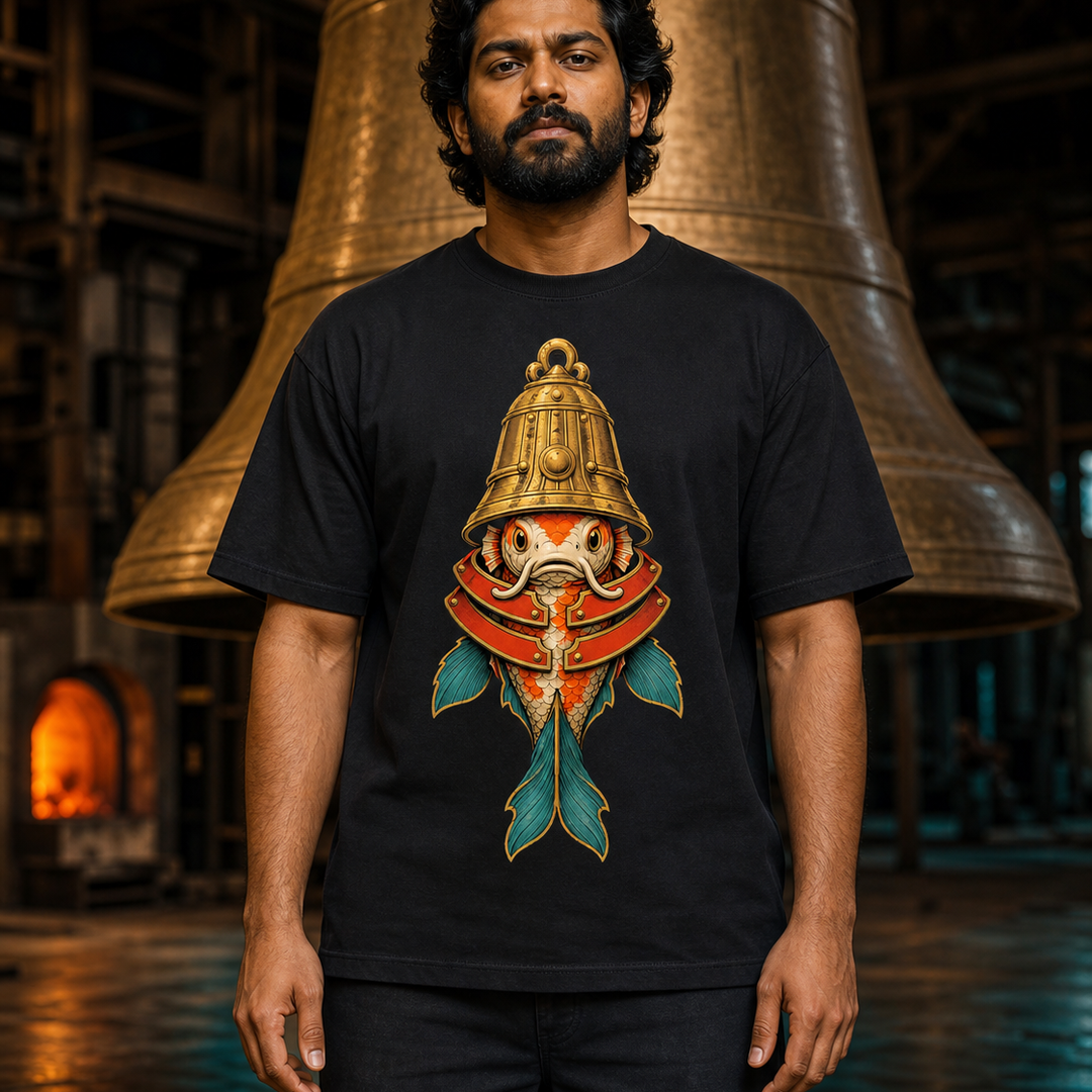 Bell Helm Sentinel Surrealist Koi Samurai Graphic Tee