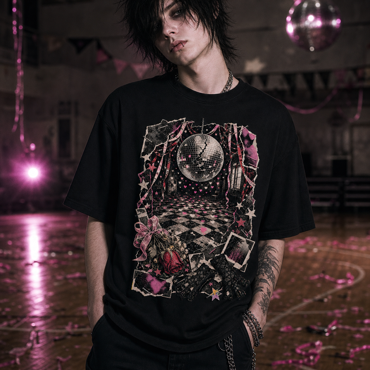 Blackout Prom Heavy Oversized Emo Tee