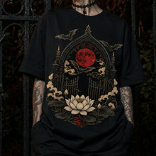 Blood Moon Lotus Gate Heavy Oversized Gothic Tee