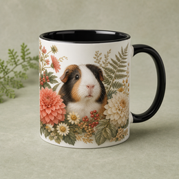 Custom guinea pig Botanical Bloom portrait mug, catalog view