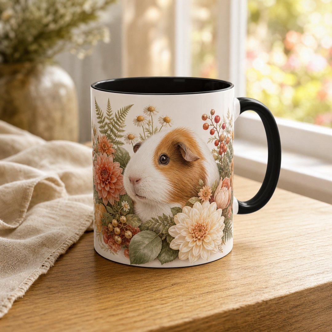 Custom Guinea Pig Botanical Bloom Portrait Mug