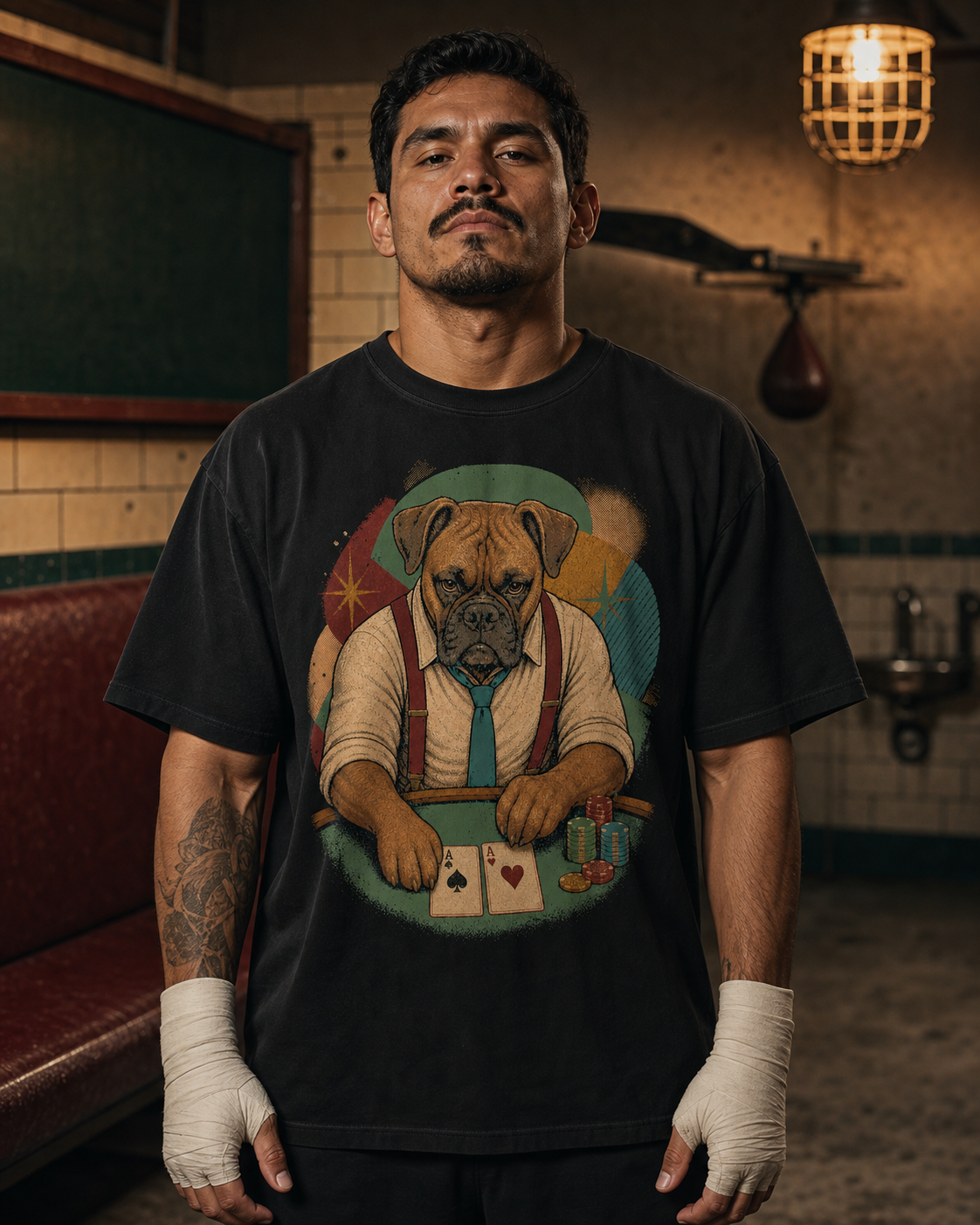Boxer Pocket Aces Vintage Card-Room Graphic Tee