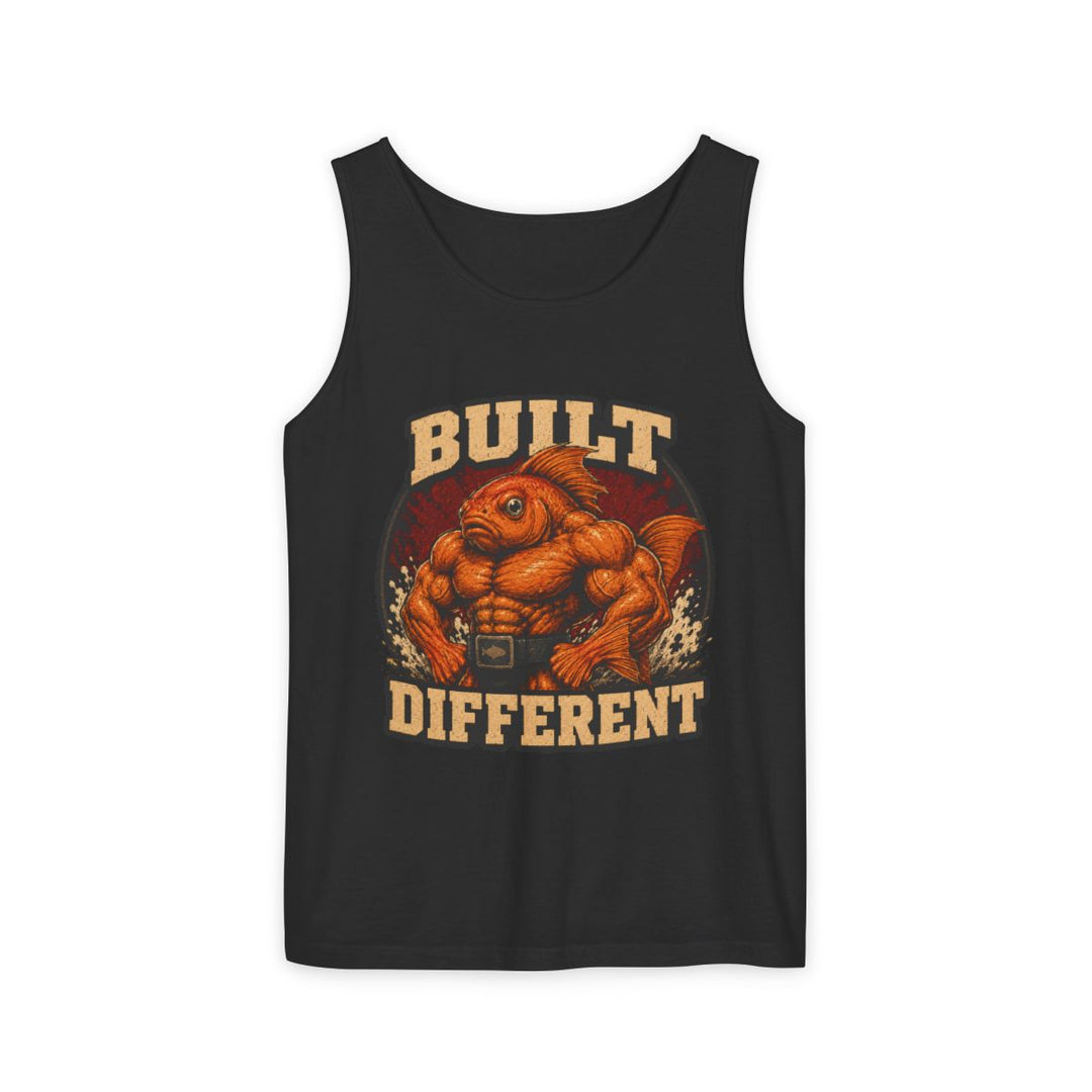 Built Different Buff Goldfish Black Workout Tank