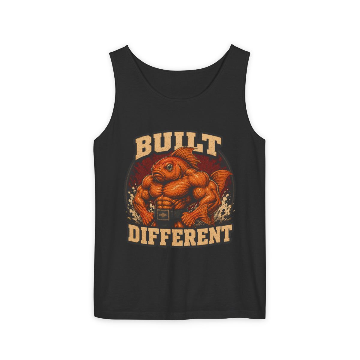 Built Different Buff Goldfish Black Workout Tank