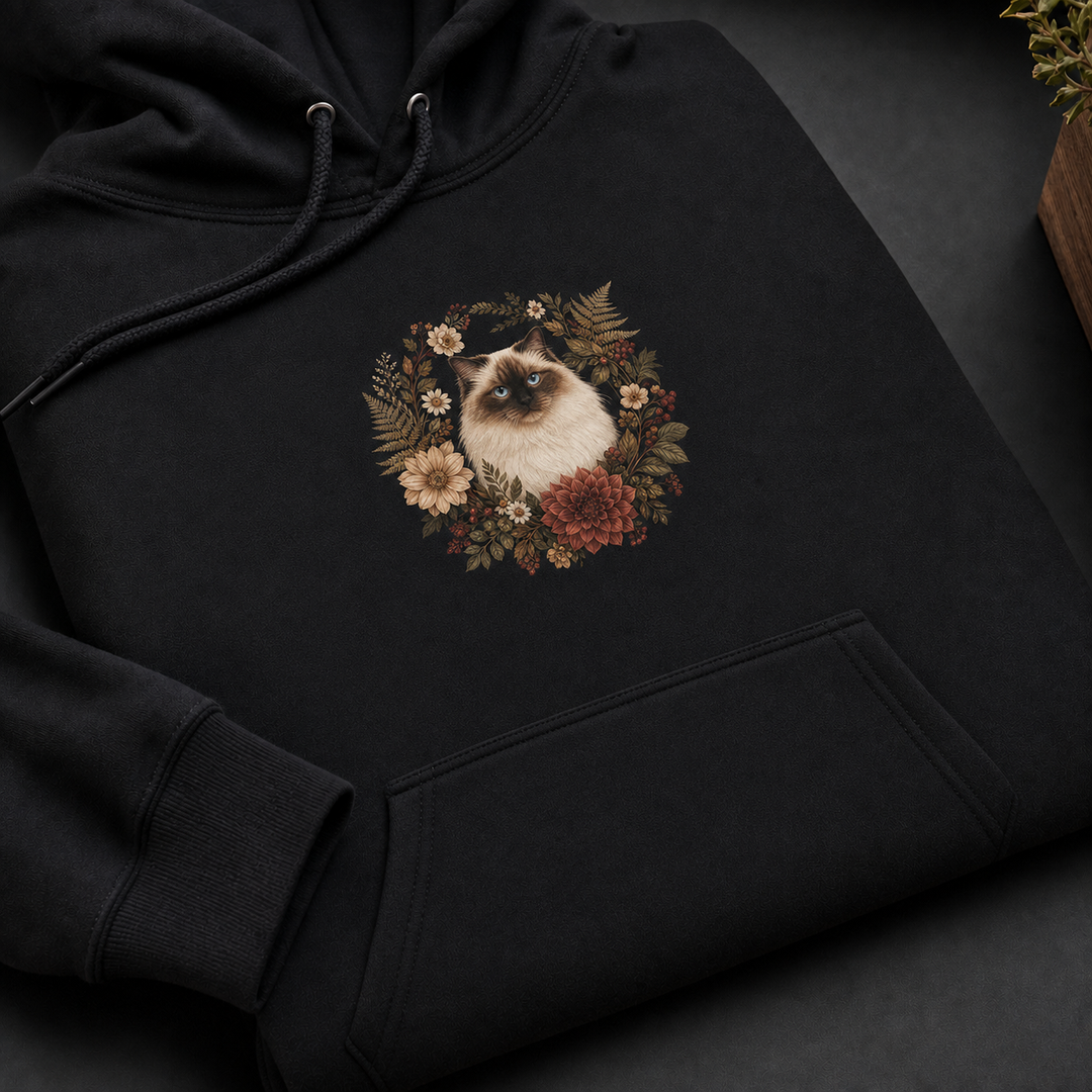Custom Cat Botanical Bloom Portrait Hoodie
