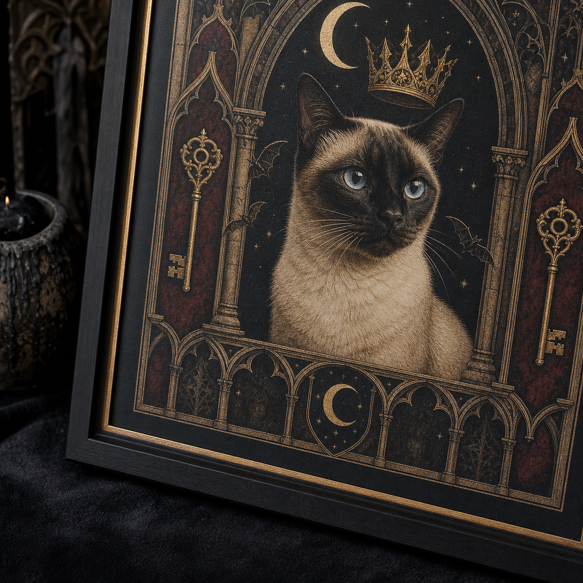 Custom Cat Gothic Cathedral Fine Art Poster