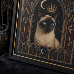Custom cat portrait gothic poster product detail image