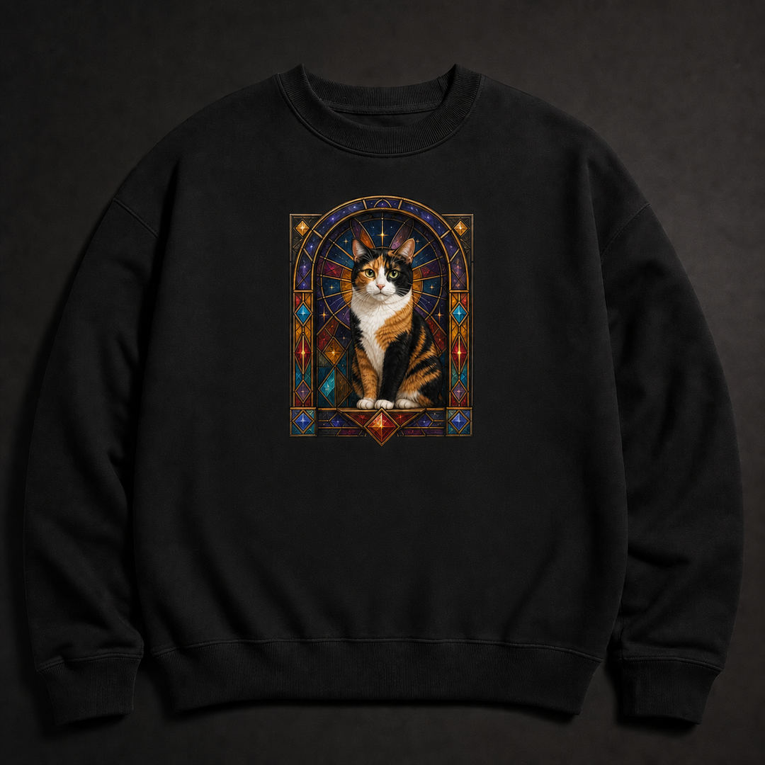 Custom Cat Stained Glass Portrait Sweatshirt