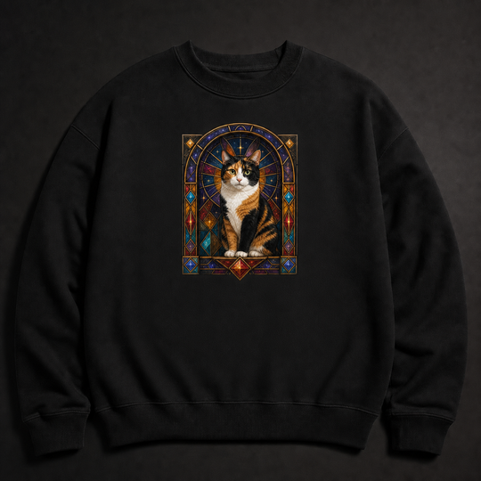 Custom Cat Stained Glass Portrait Sweatshirt