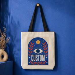 Custom art tote cover with CUSTOM eye artwork