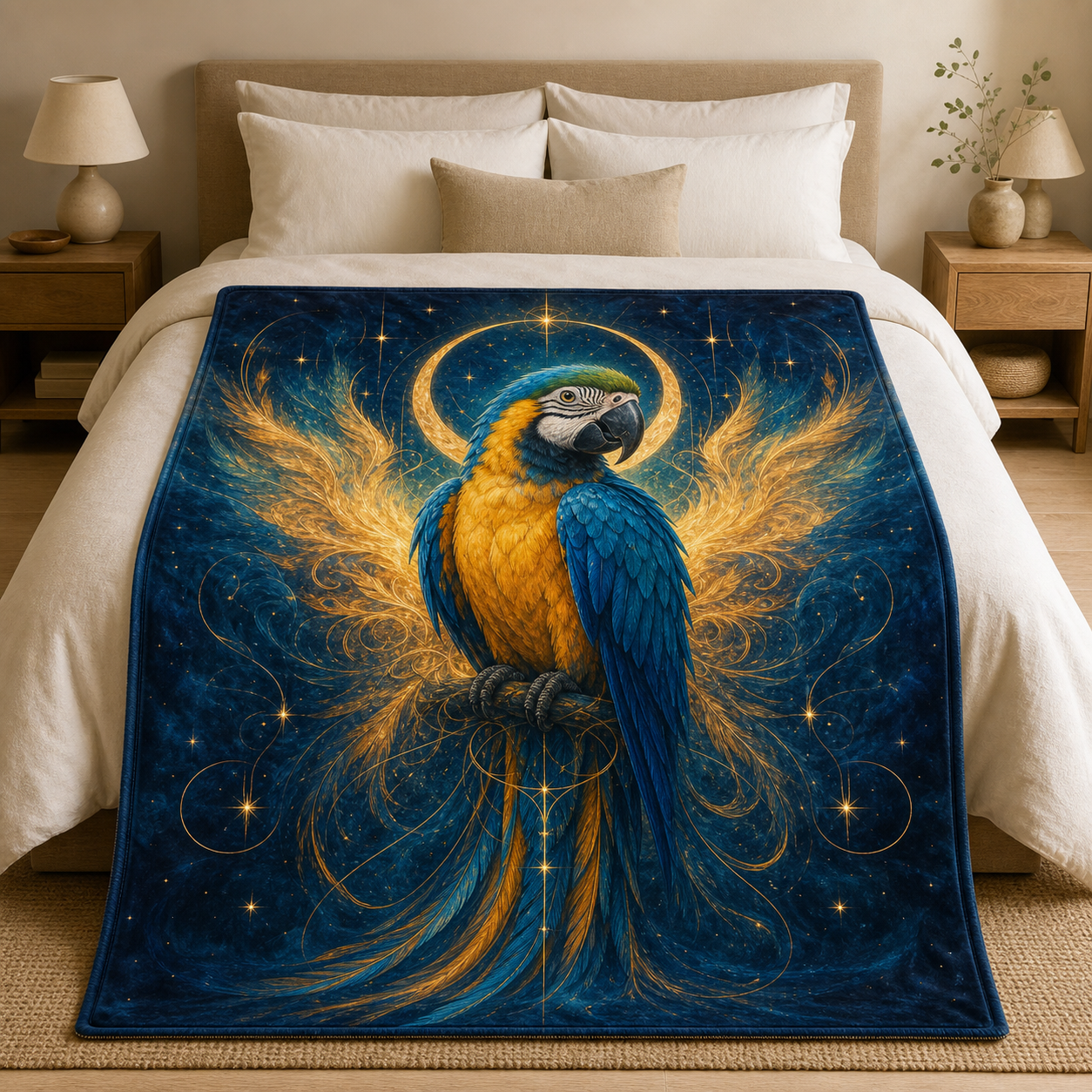 Custom Bird Mythic Familiar Velveteen Blanket example artwork