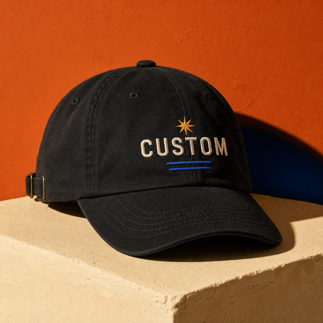 Custom Embroidered Dad Cap — Made From Your Idea example artwork
