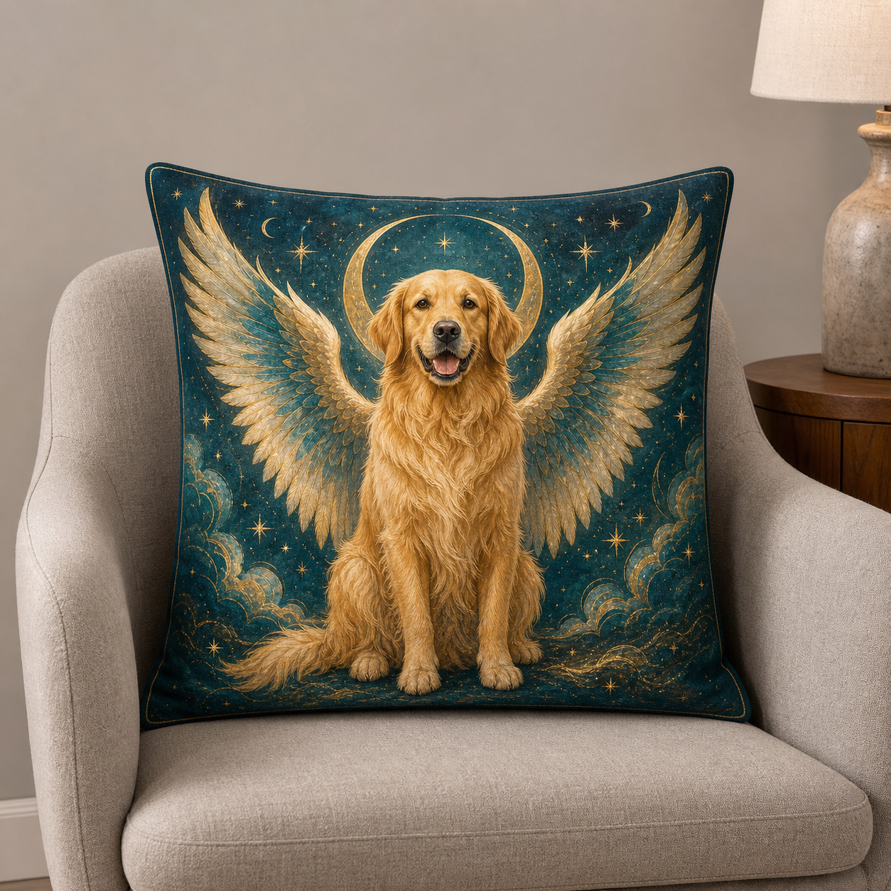 Custom Dog Mythic Familiar Square Pillow example artwork
