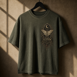 Custom Halloween Comfort Colors 1717 t-shirt with gothic moth artwork
