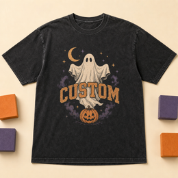 Custom Halloween Comfort Colors 1717 t-shirt with vintage ghost CUSTOM artwork