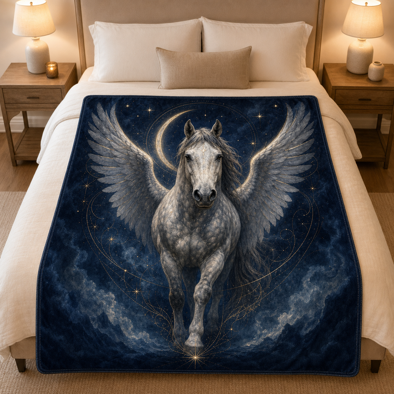 Custom Horse Mythic Familiar Velveteen Blanket example artwork