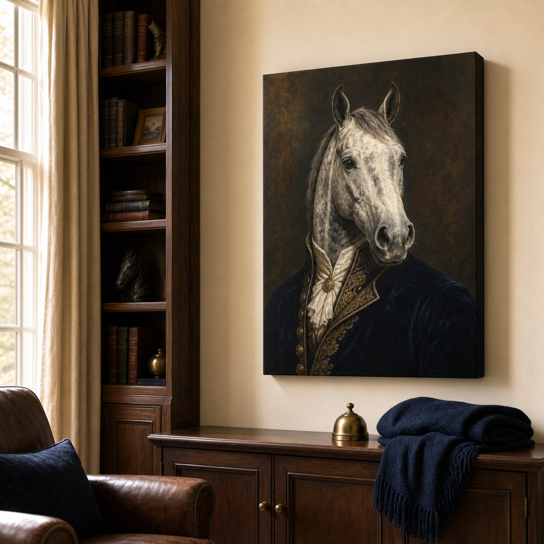 Custom Horse Regal Oil Portrait Canvas