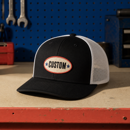 Custom trucker cap with CUSTOM artwork