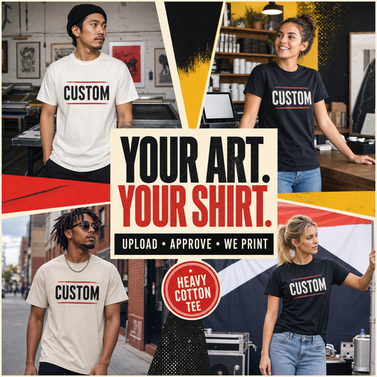 Custom Heavy Cotton T-Shirt — Upload Your Logo, Photo, Text or Design