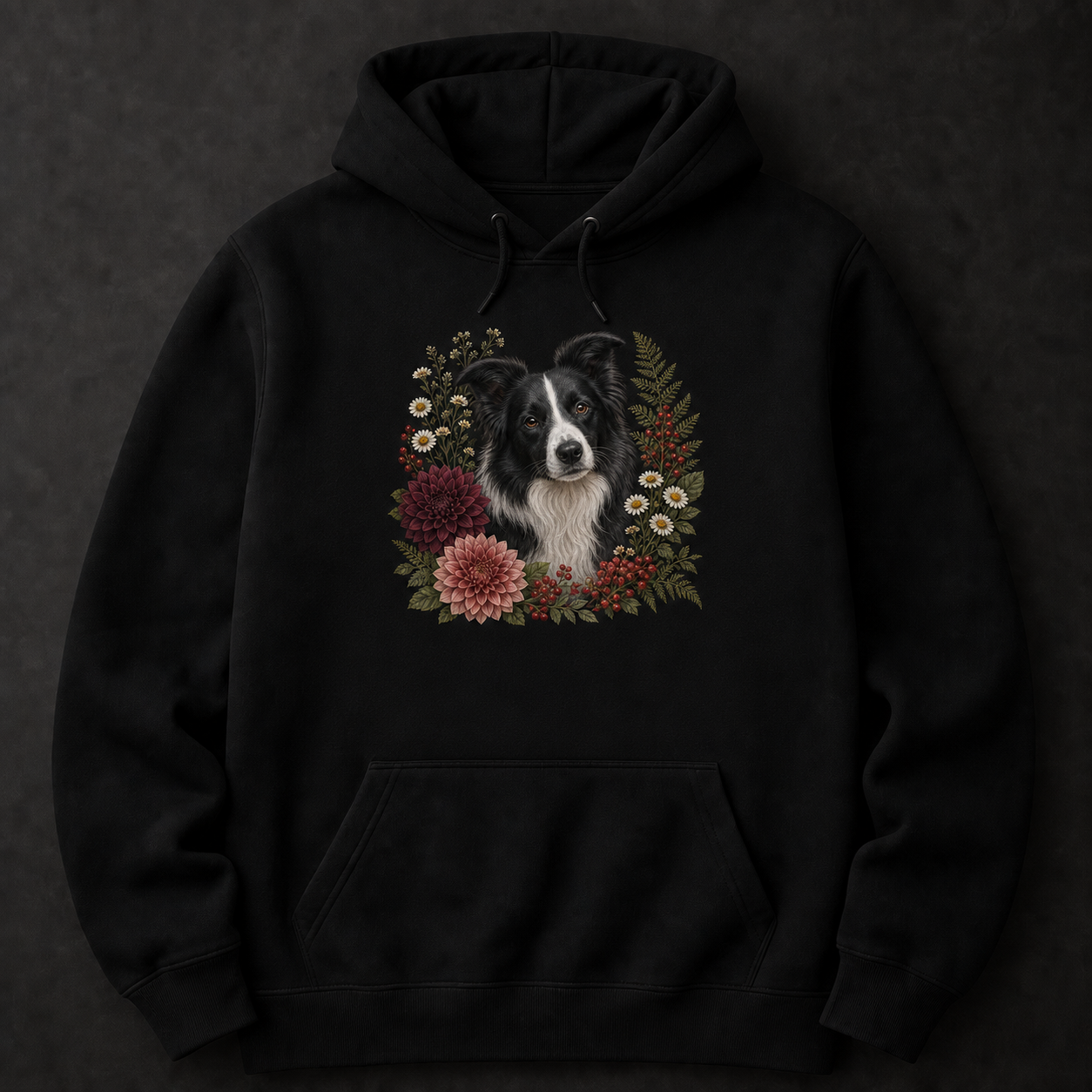Custom Dog Botanical Bloom Portrait Hoodie example artwork