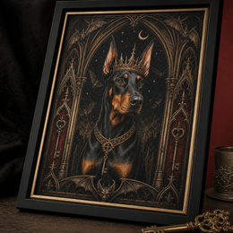 Custom dog portrait gothic poster product detail image