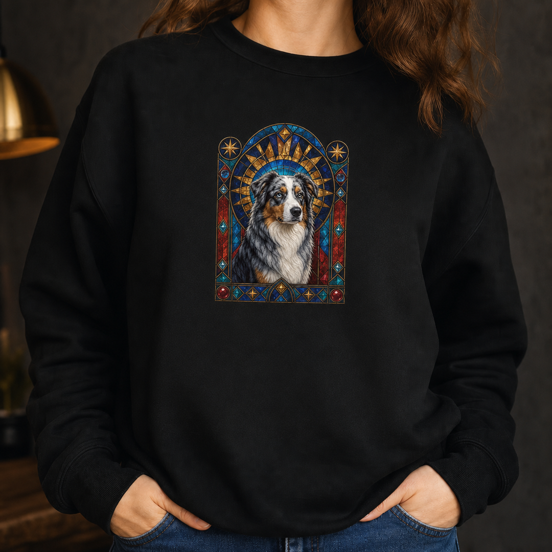 Custom Dog Stained Glass Portrait Sweatshirt