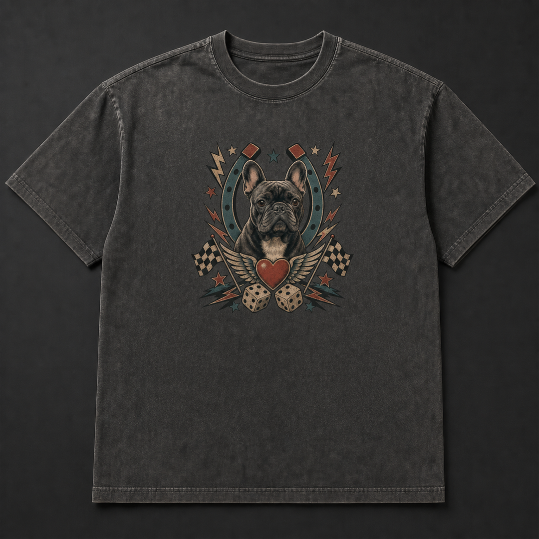 Custom Dog Vintage Tattoo Flash T-Shirt