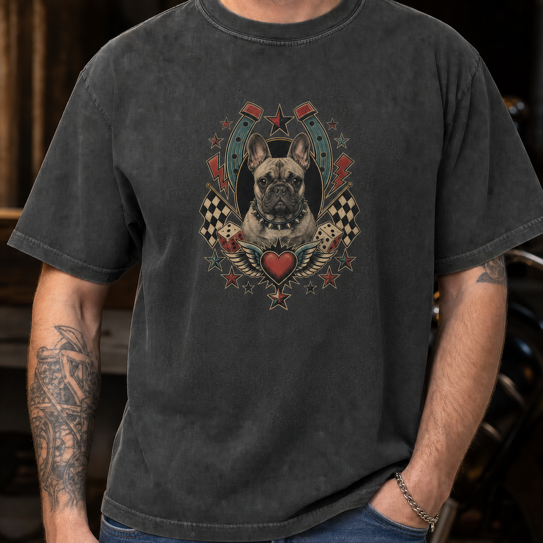 Custom Dog Vintage Tattoo Flash T-Shirt